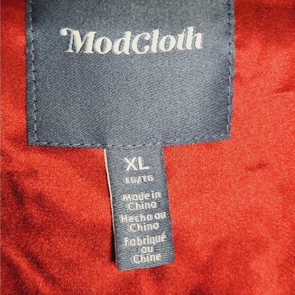 Modcloth Velvet Blazer Jacket XL Wine Whimsygoth Fairy Vampire Academia Goth - Picture 3 of 12